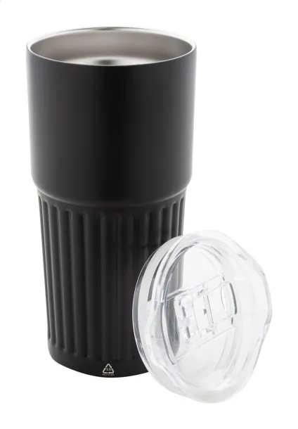 Streaky Tall thermo cup Black