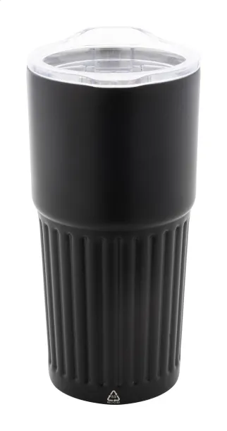 Streaky Tall thermo cup Black