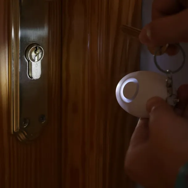  Personal alarm, keyring, LED light Bijela