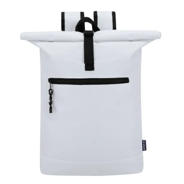  RPET roll top laptop backpack 15" Bijela