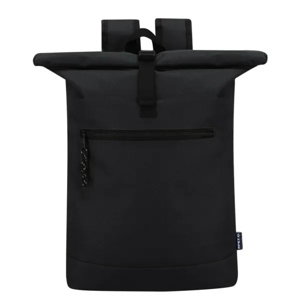  RPET roll top laptop backpack 15" black