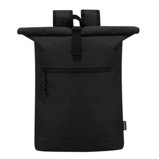  RPET roll top laptop backpack 15" black