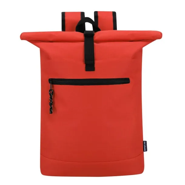  RPET roll top laptop backpack 15" red