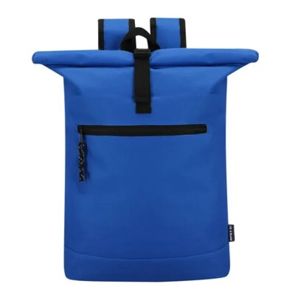  RPET roll top laptop backpack 15" blue