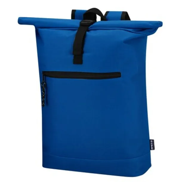  RPET roll top laptop backpack 15" blue