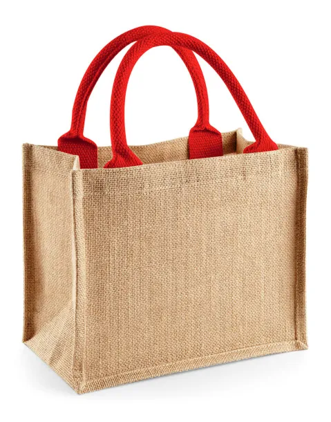  Mini poklon vrećica od jute - Westford Mill Prirodna Bright Red