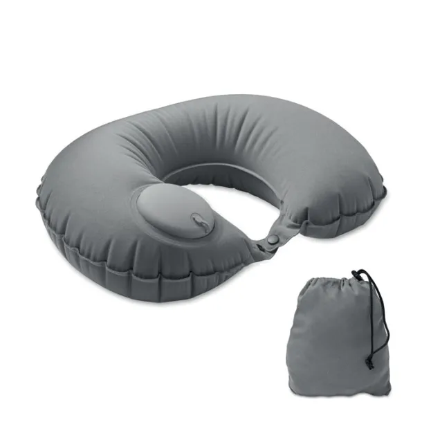 HEDDOW Fast inflatable travel pillow stone grey