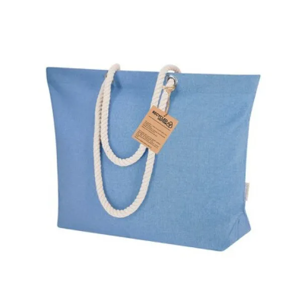  Recycled cotton shopping bag Plava