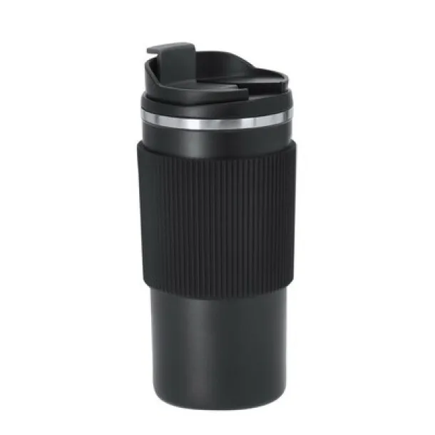  Gift set, thermo mug 470 ml, notebook A5, roller ball pen, gift box Crna