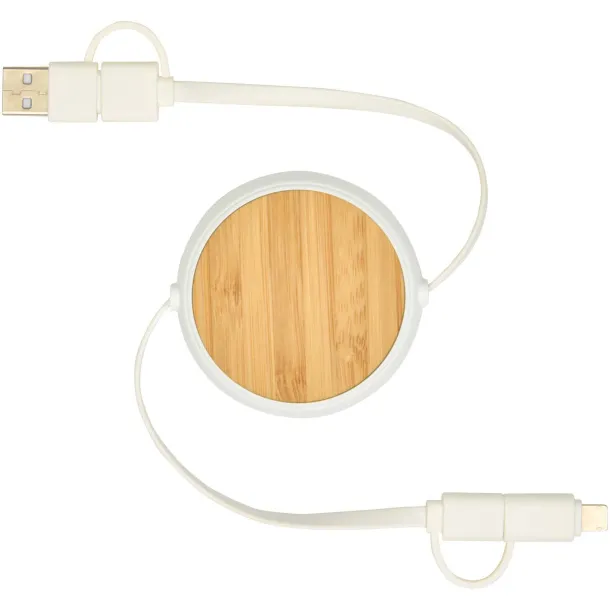 Chechia 5-in-1 recycled plastic 100 cm retractable data sync and 45W fast charge cable White