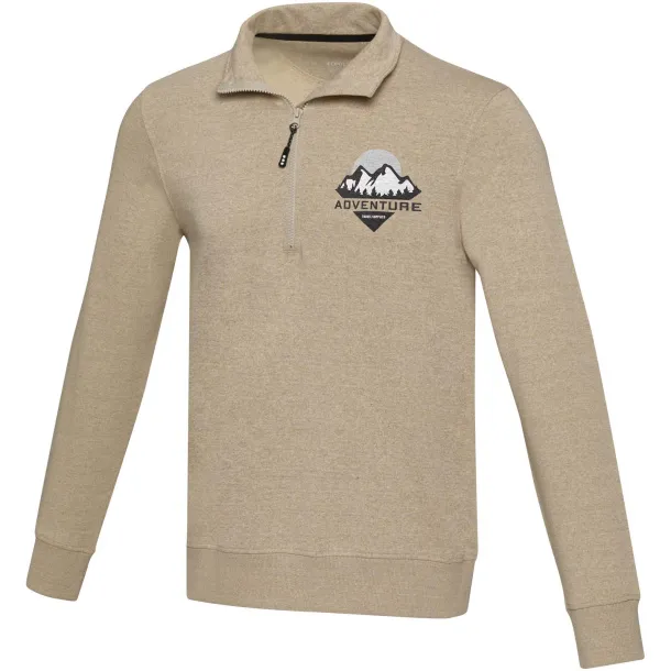 Tin unisex Aware™ recycled quarter zip sweater - Elevate NXT Oatmeal