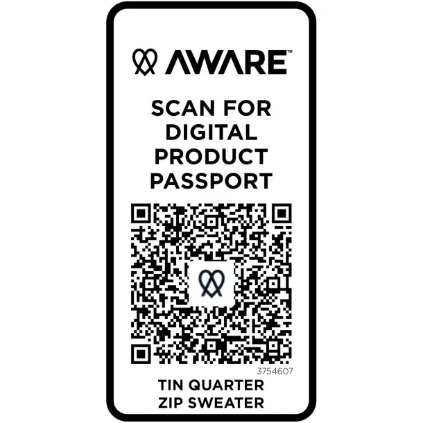 Tin Unisex Aware™ reciklirani pulover s kratkim patentnim zatvaračem, 280 g/m² - Elevate NXT Oatmeal