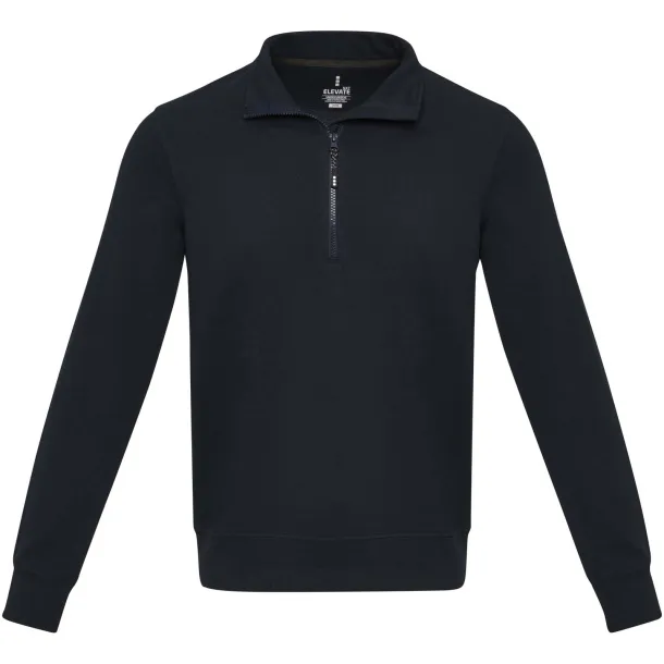 Tin Unisex Aware™ reciklirani pulover s kratkim patentnim zatvaračem, 280 g/m² - Elevate NXT Mornarsko plava