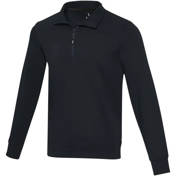 Tin Unisex Aware™ reciklirani pulover s kratkim patentnim zatvaračem, 280 g/m² - Elevate NXT Mornarsko plava