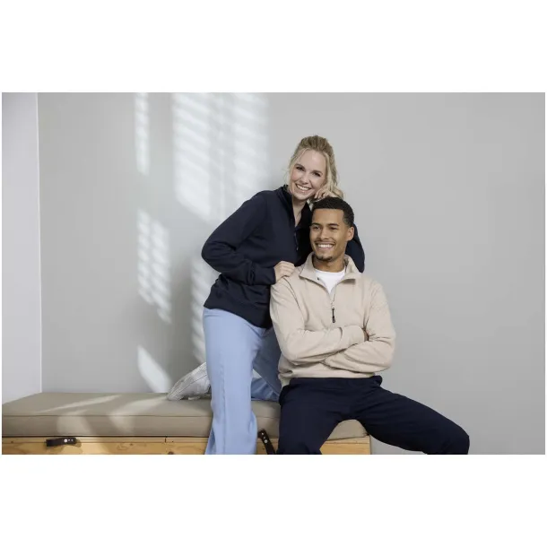 Tin Unisex Aware™ reciklirani pulover s kratkim patentnim zatvaračem, 280 g/m² - Elevate NXT Mornarsko plava