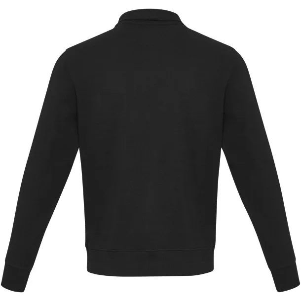 Tin Unisex Aware™ reciklirani pulover s kratkim patentnim zatvaračem, 280 g/m² - Elevate NXT Crna