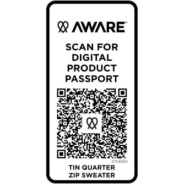 Tin Unisex Aware™ reciklirani pulover s kratkim patentnim zatvaračem, 280 g/m² - Elevate NXT Crna