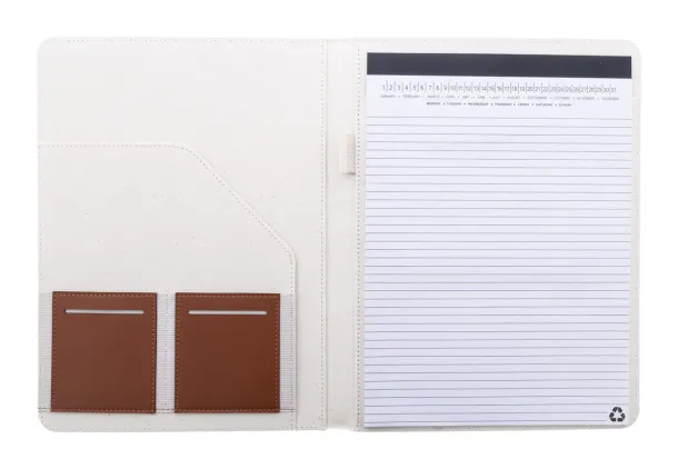 Carbasa A4 recycled canvas document folder Natural