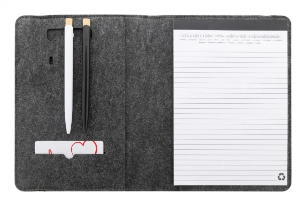 Refelt Meet notes mapa od RPET filca, A5 Tamno siva