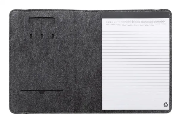 Refelt Meet notes mapa od RPET filca, A5 Tamno siva