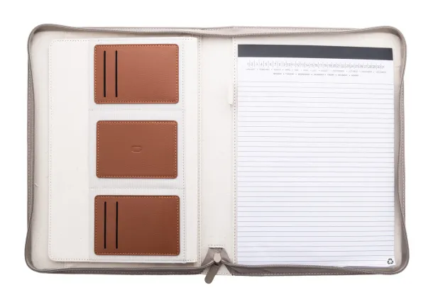 Carbasa Zip notes mapa od recikliranog platna, A4 Prirodna