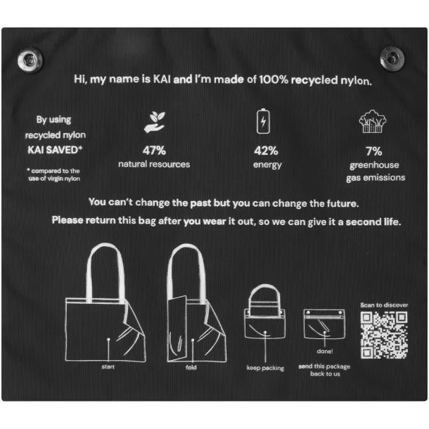 Kai GRS recycled circular tote bag Crna