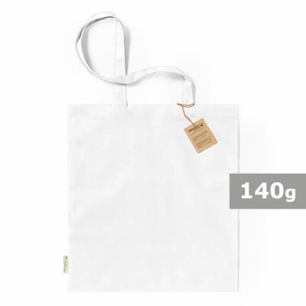  Organic cotton shopping bag, 140 g/m2 white