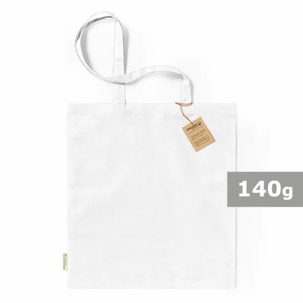  Organic cotton shopping bag, 140 g/m2 white