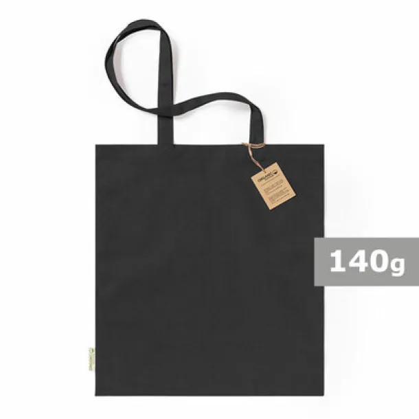  Organic cotton shopping bag, 140 g/m2 black