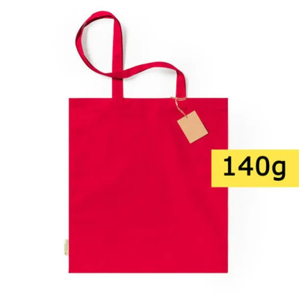  Organic cotton shopping bag, 140 g/m2 red