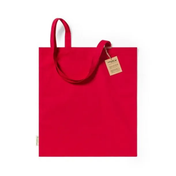  Organic cotton shopping bag, 140 g/m2 red