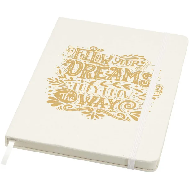 Bass A5 recycled hard cover notebook with lined pages White