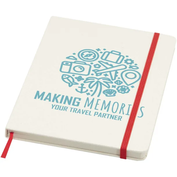 Bass A5 recycled hard cover notebook with lined pages Red