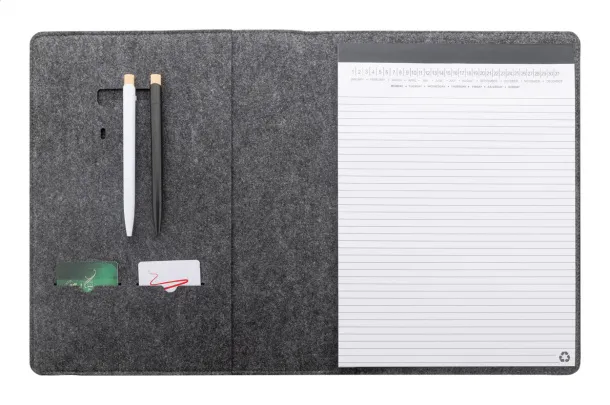 Refelt Meet notes mapa od RPET filca, A4 Tamno siva