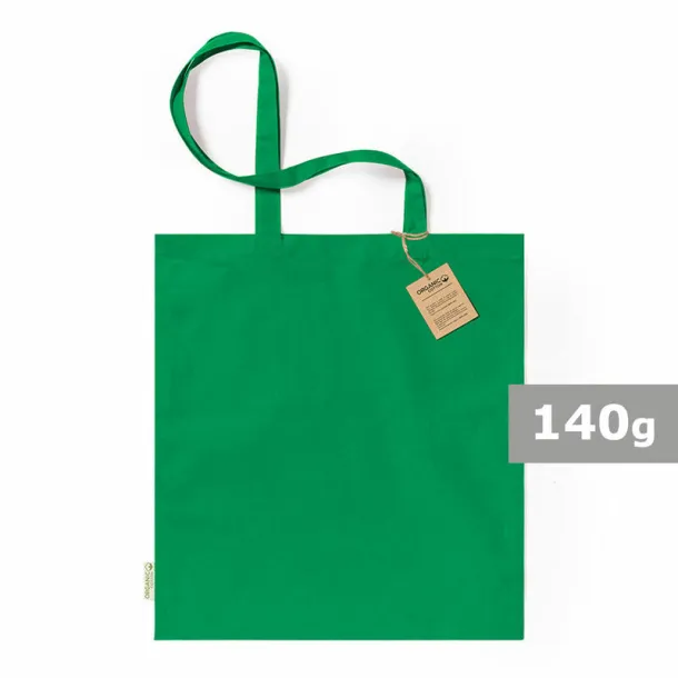  Organic cotton shopping bag, 140 g/m2 light green