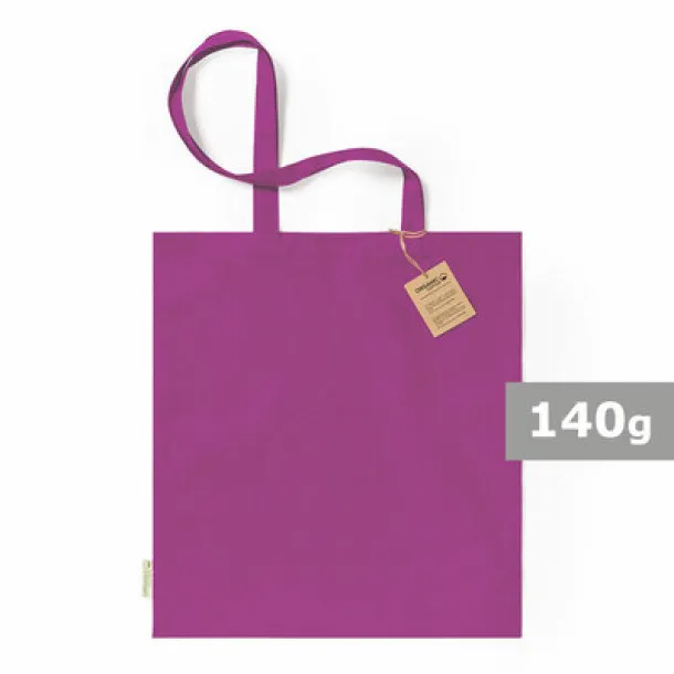  Organic cotton shopping bag, 140 g/m2 fuchsia