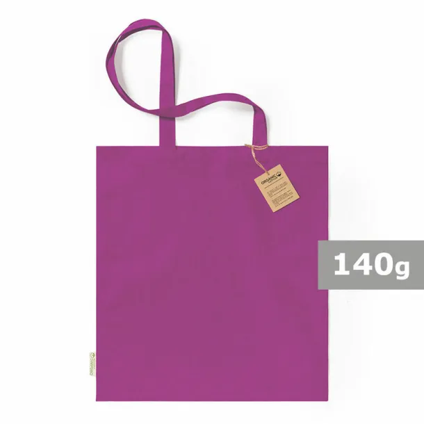  Torba za kupovinu od organskog pamuka, 140 g/m2 fuchsia