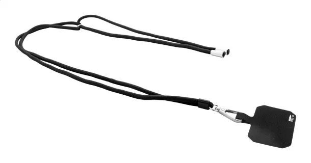 Corphon RPET mobile holder lanyard Black