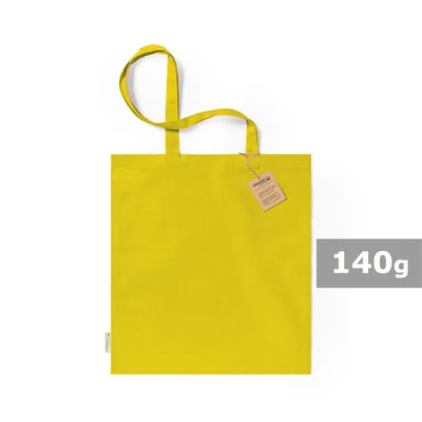  Organic cotton shopping bag, 140 g/m2 yellow