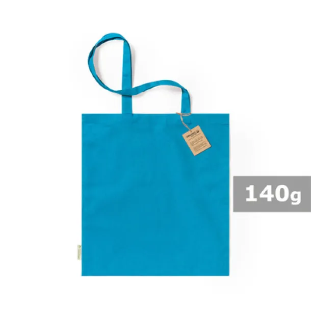  Organic cotton shopping bag, 140 g/m2 light blue