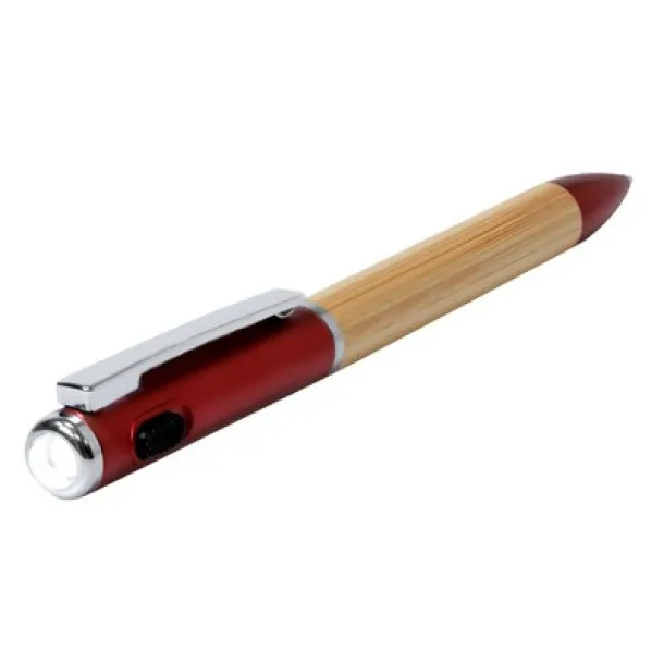  Bamboo ball pen, LED light red