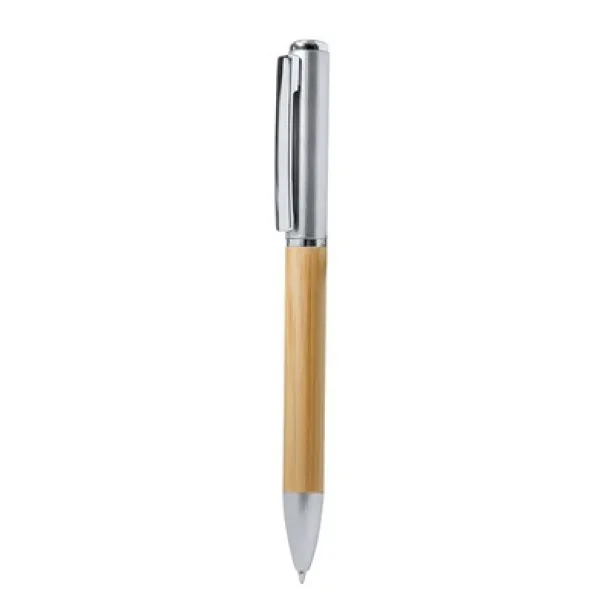  Bamboo ball pen, LED light Srebrna