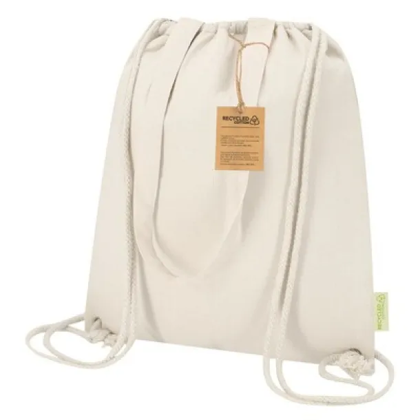  Recycled cotton drawstring bag beige