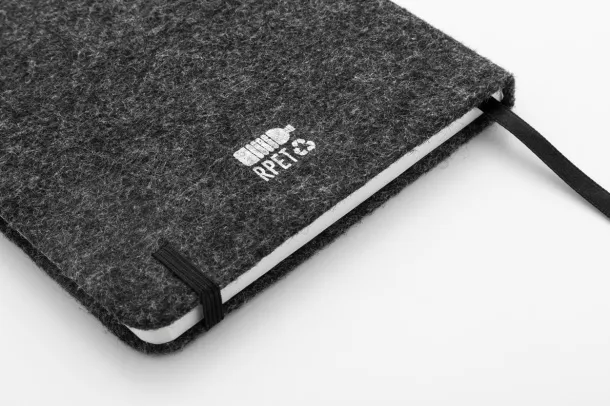 Refelt Note notes od RPET filca, A5 Tamno siva