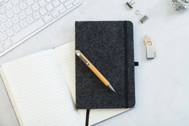 Refelt Note notes od RPET filca, A5 Tamno siva