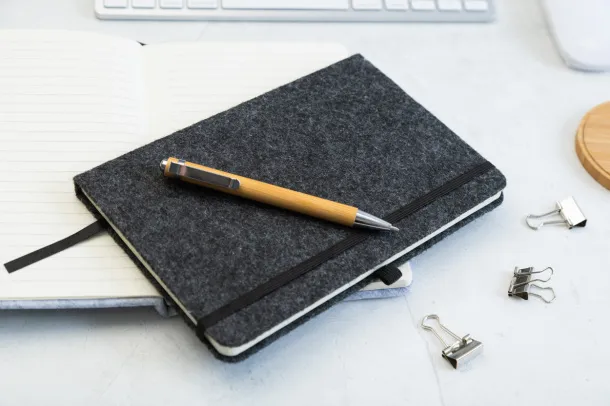 Refelt Note notes od RPET filca, A5 Tamno siva