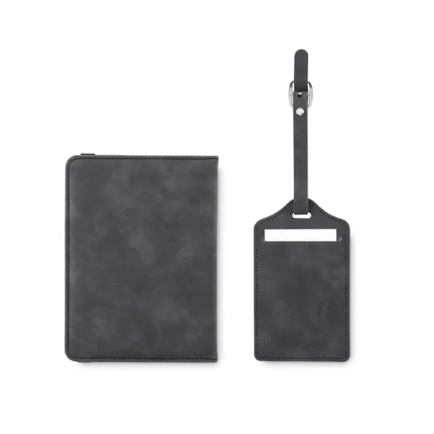 JETTAG Passport and luggage tag set stone grey