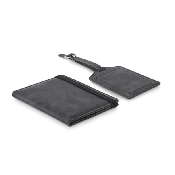 JETTAG Passport and luggage tag set stone grey