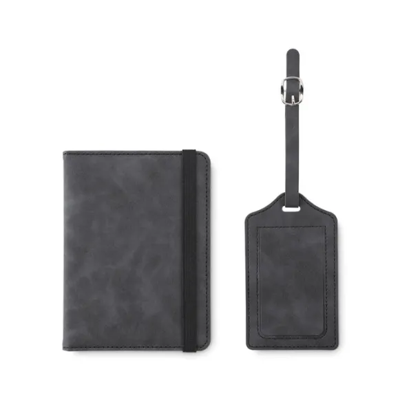 JETTAG Passport and luggage tag set stone grey