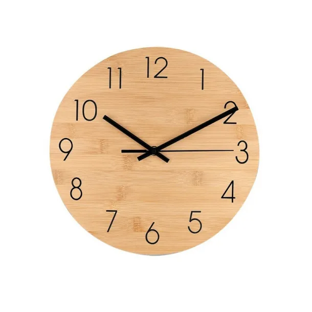  Bamboo wall clock beige